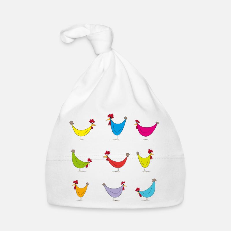 Hühner Fans -  Hahn - Gockel - Küken - Ei - Bio Baby Bio-Mütze