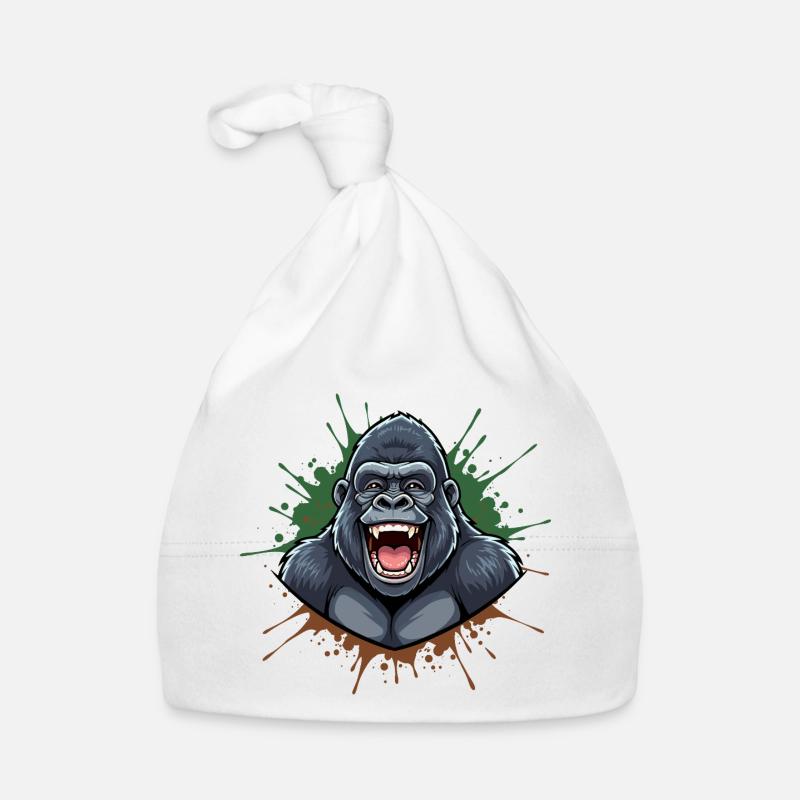 Lachender Gorilla Graffiti-Design Baby Bio-Mütze