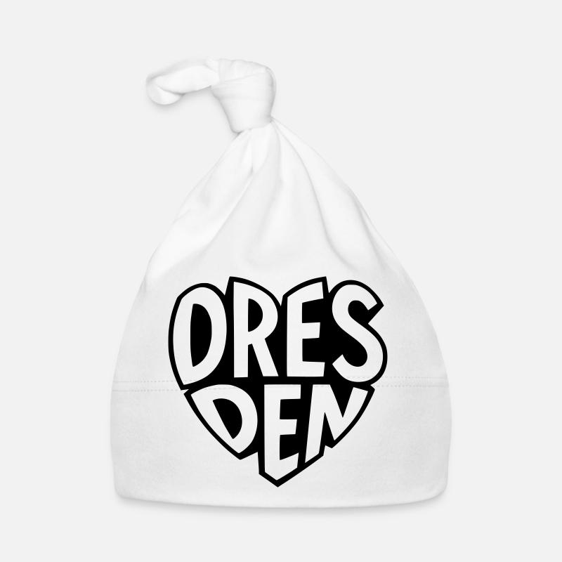 Stylishe Dresden Typo Baby Bio-Mütze
