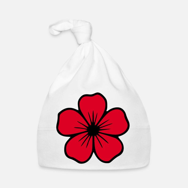 Fleur d’hibiscus Fleur rouge Fleur d’hibiscus Fleur hawaïenne Bonnet bio Bébé