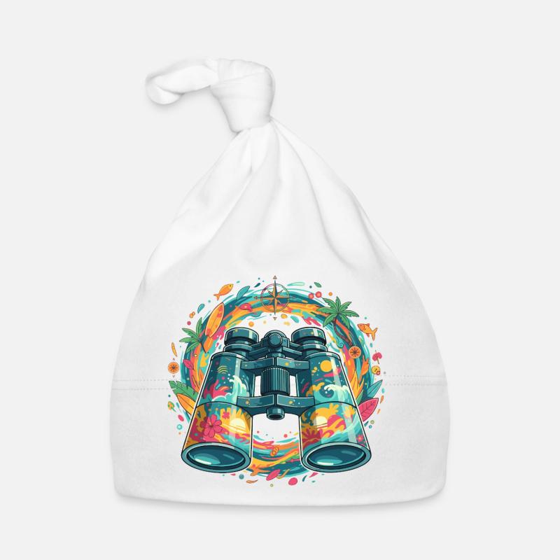 Tropical Explorer Binocular Illustration Organic Baby Cap