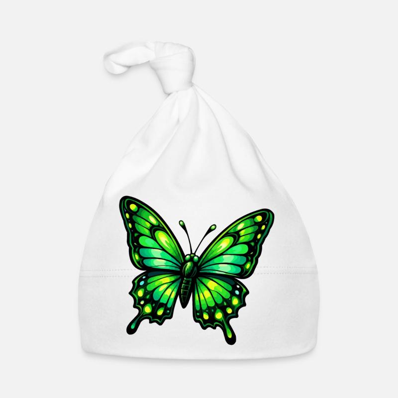Grüner Schmetterling Baby Bio-Mütze