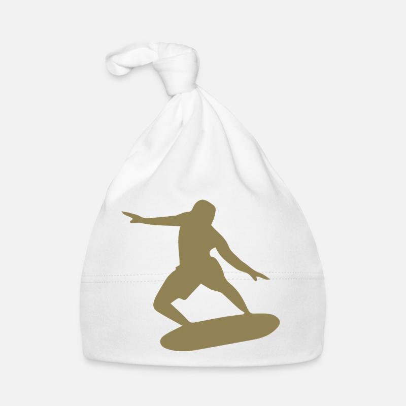 Surfer Silhouette Wellenreiten minimalistisch Baby Bio-Mütze