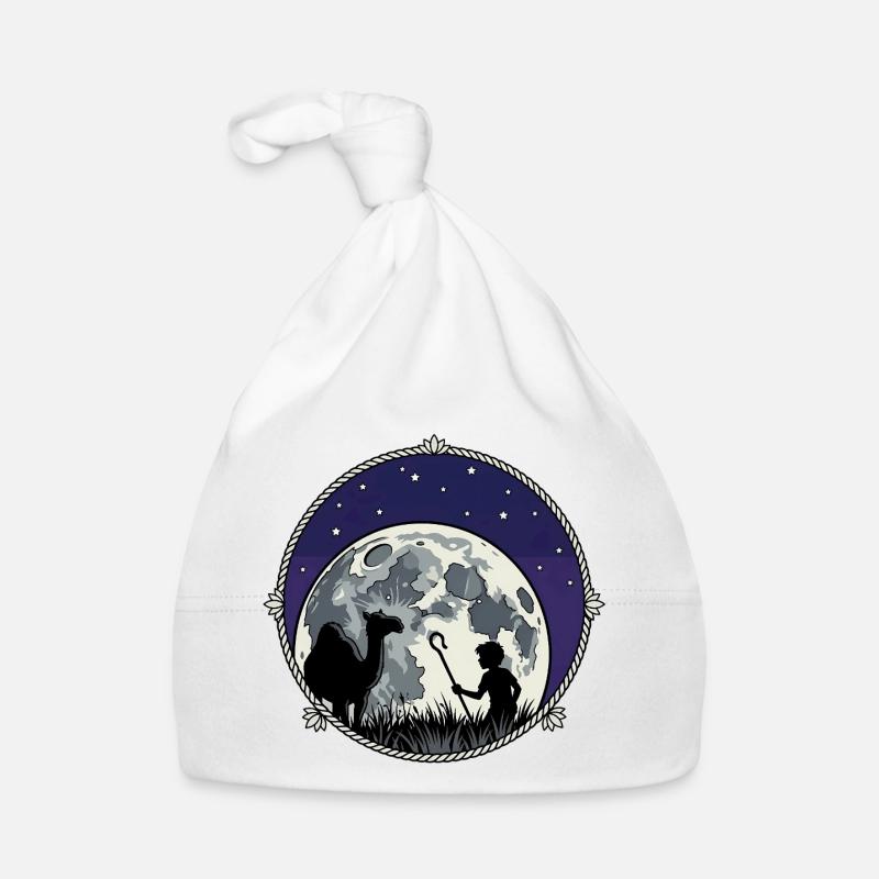 Berger de Nuit au clair de lune et chameau Bonnet bio Bébé