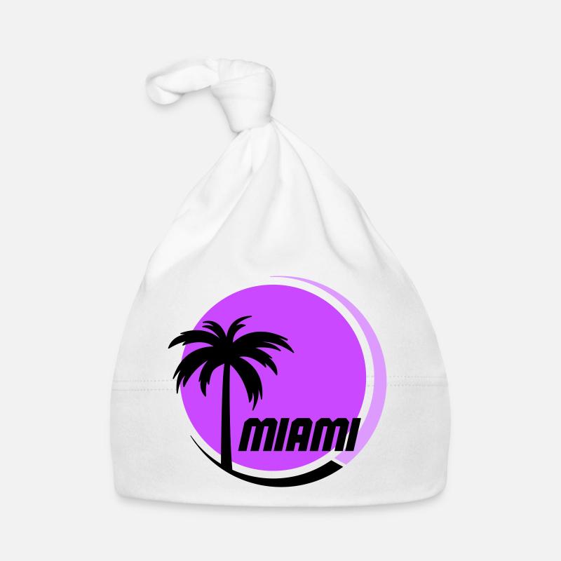 Miami Palm Trees Neon Retro Organic Baby Cap