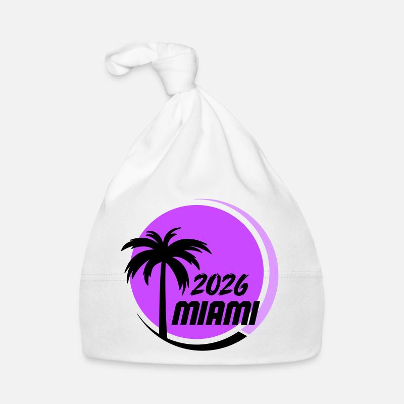 Logo néon des palmiers de Miami Bonnet bio Bébé