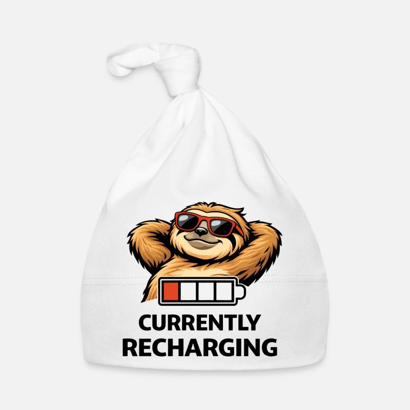 Sloth Chill Battery Tee Organic Baby Cap