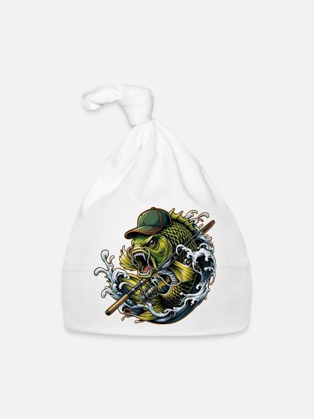 Angling - Organic Baby Cap - white - Front