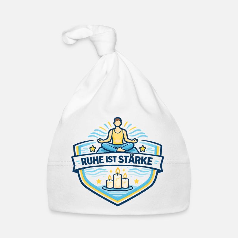 Ruhe Ist Stärke Meditationslogo Baby Bio-Mütze