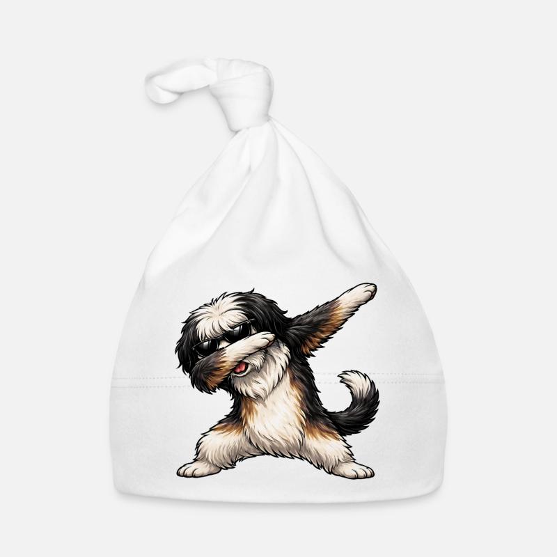 Dabbing Tibet Terrier Baby Bio-Mütze