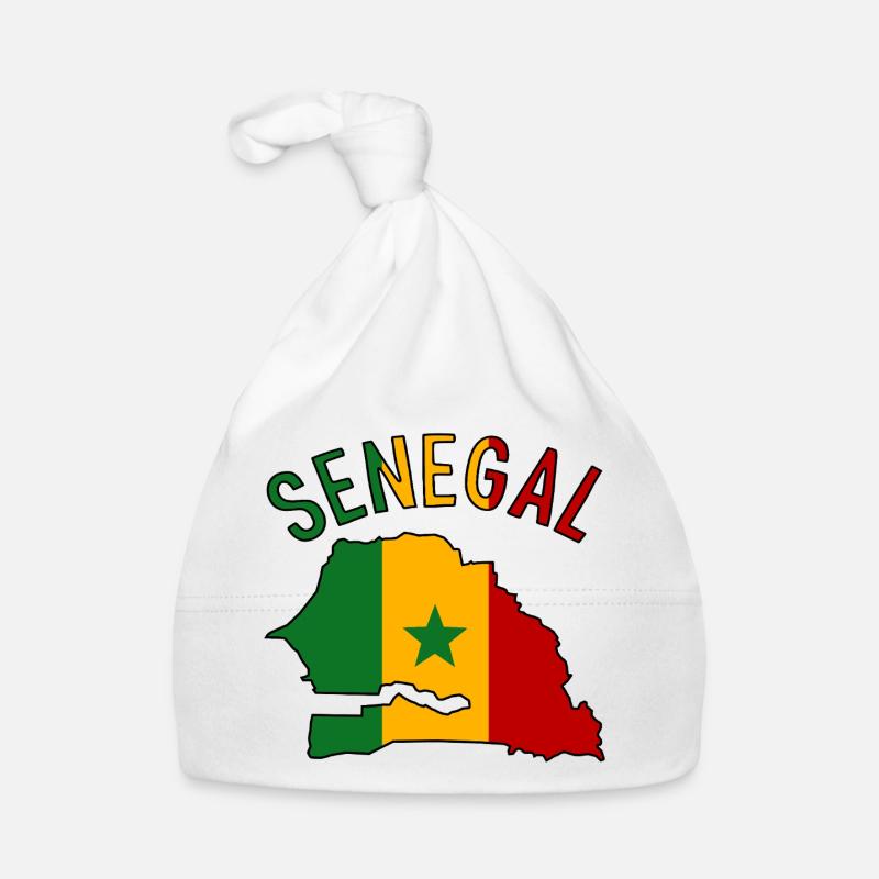 Silhouette de la carte du drapeau du Sénégal Bonnet bio Bébé