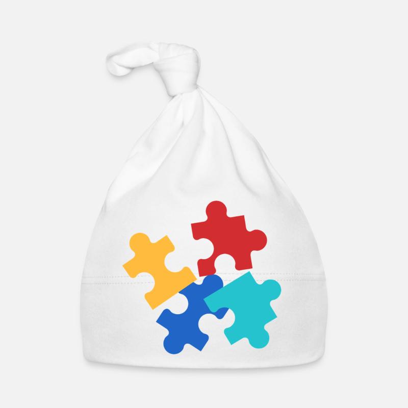 Bunte Puzzleteile Collage Baby Bio-Mütze