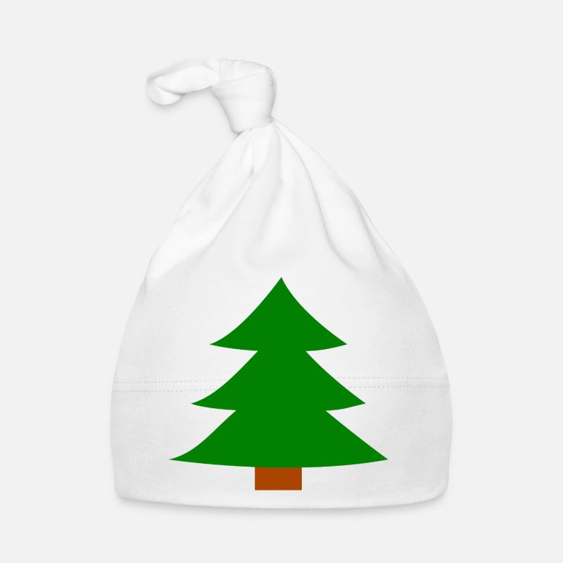 Weihnachtsbaum Silhouette - Baby Bio-Mütze - Weiß