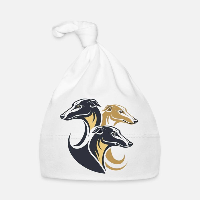 Dreifache Windhunde Silhouette Baby Bio-Mütze