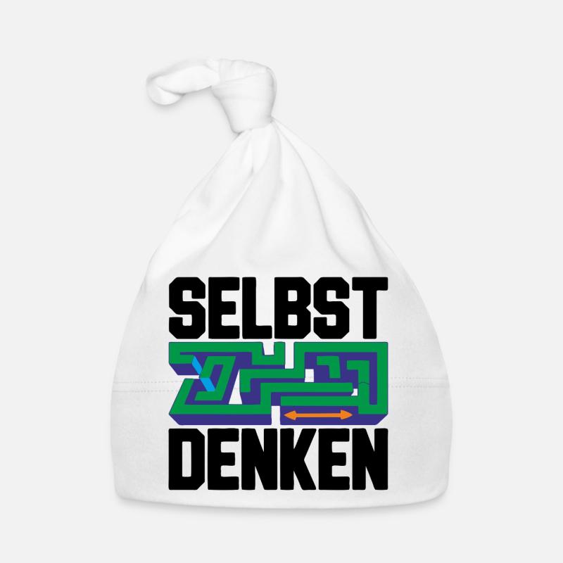 Selbst denken = Eigenständigkeit - Baby Bio-Mütze - Weiß