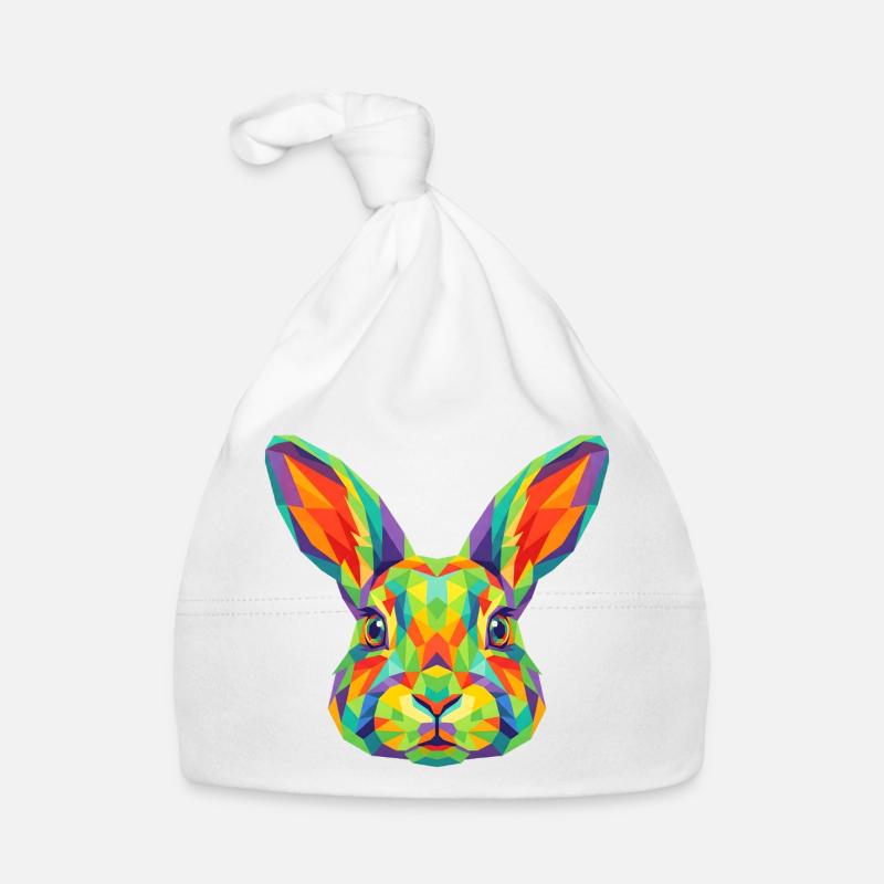 Bunte geometrische Hasen-Pop-Art Baby Bio-Mütze