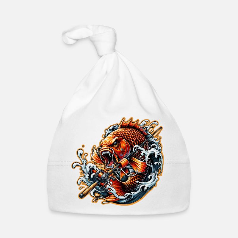 Poisson avec canne à pêche Bonnet bio Bébé