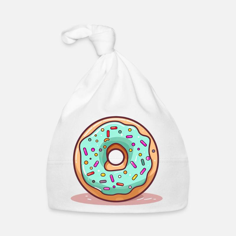 Donut Mintblau Glanz Baby Bio-Mütze