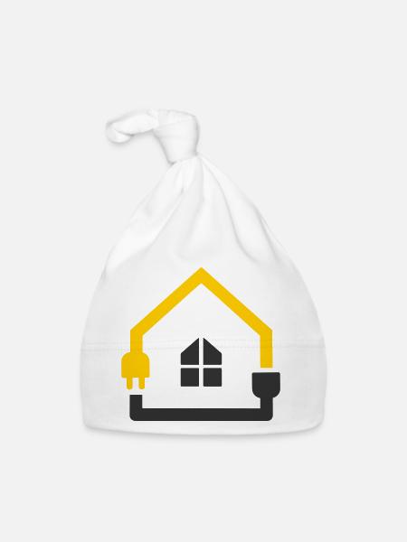 Electrician House Socket Smart Home - Organic Baby Cap - white - Front