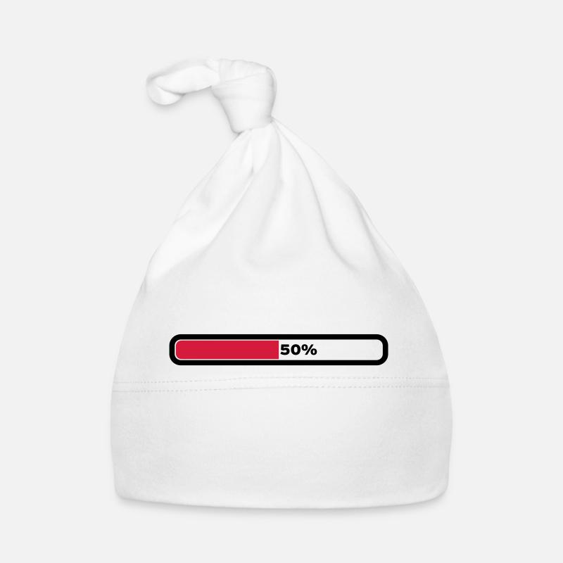 50% Loading - Baby Bio-Mütze - Weiß