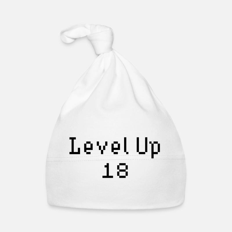 Level Up - 18e anniversaire - Bonnet bio Bébé - blanc