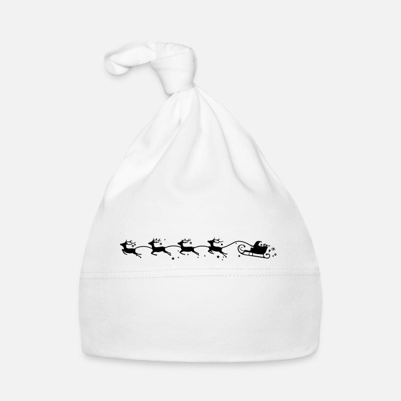 Weihnachten - Schlitten Elche Baby Bio-Mütze
