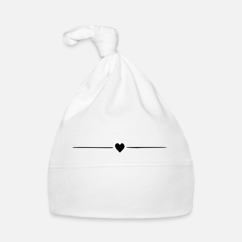 Kleines Herz mit Balken schwarz. Geschenk Baby Bio-Mütze