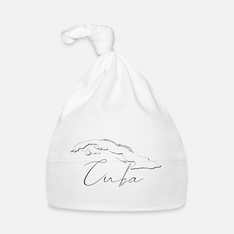 Cuba map as an outline EN Organic Baby Cap