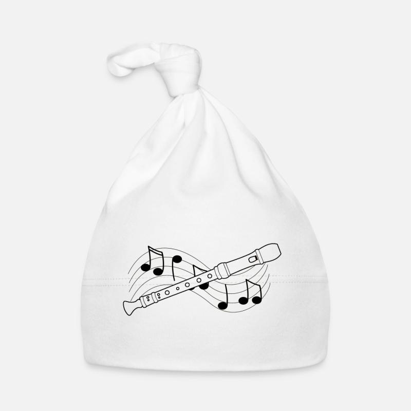 Flute a bec notes et partition musique Bonnet bio Bébé