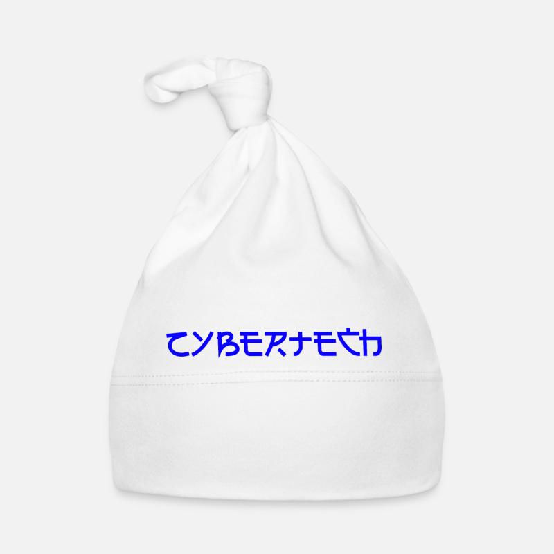 Futuristix Cybertech bleu - Bonnet bio Bébé - blanc