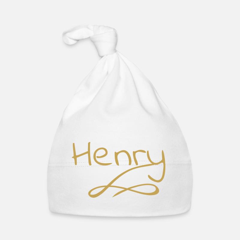 Nome Henry - Cappellino ecologico per neonato - bianco