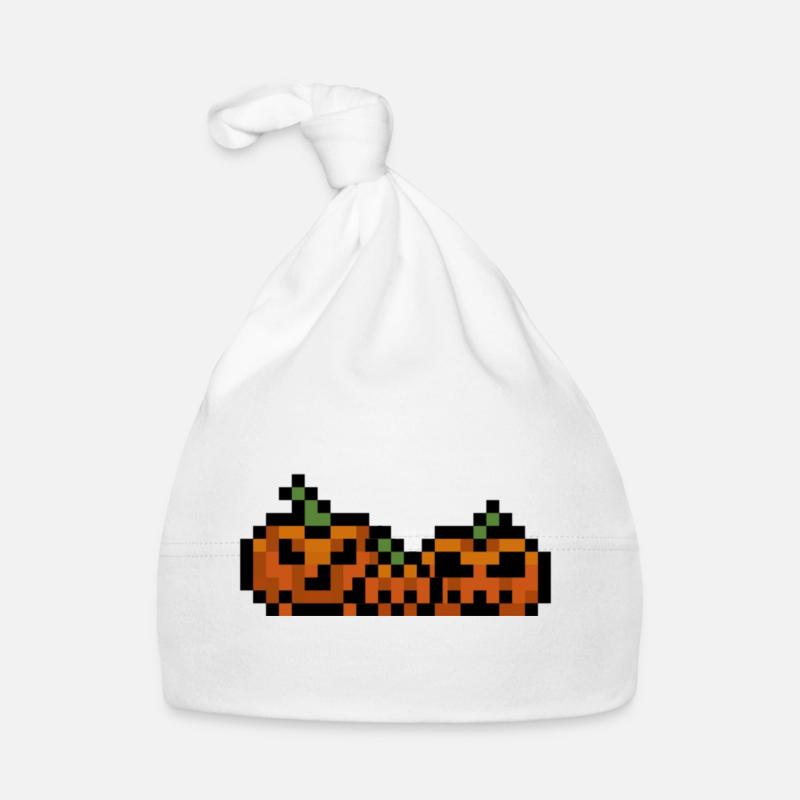 Pixel Pumpkin Retro 8Bit Design Organic Baby Cap