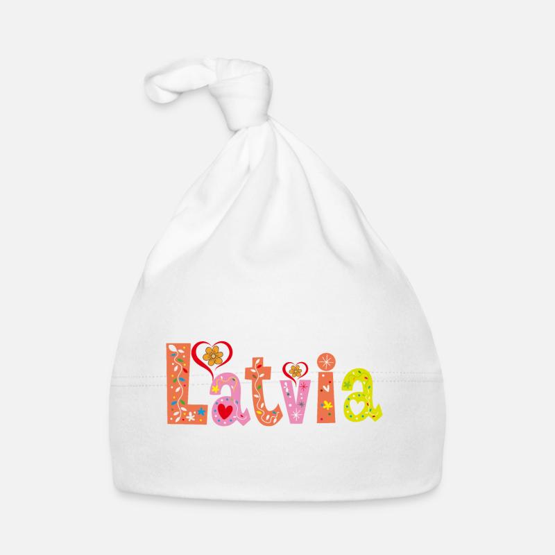 Personalisierter Name Lettlands Baby Bio-Mütze