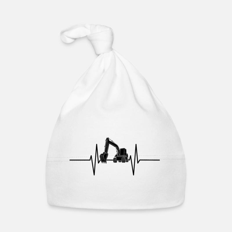 Heartbeat with excavator Organic Baby Cap