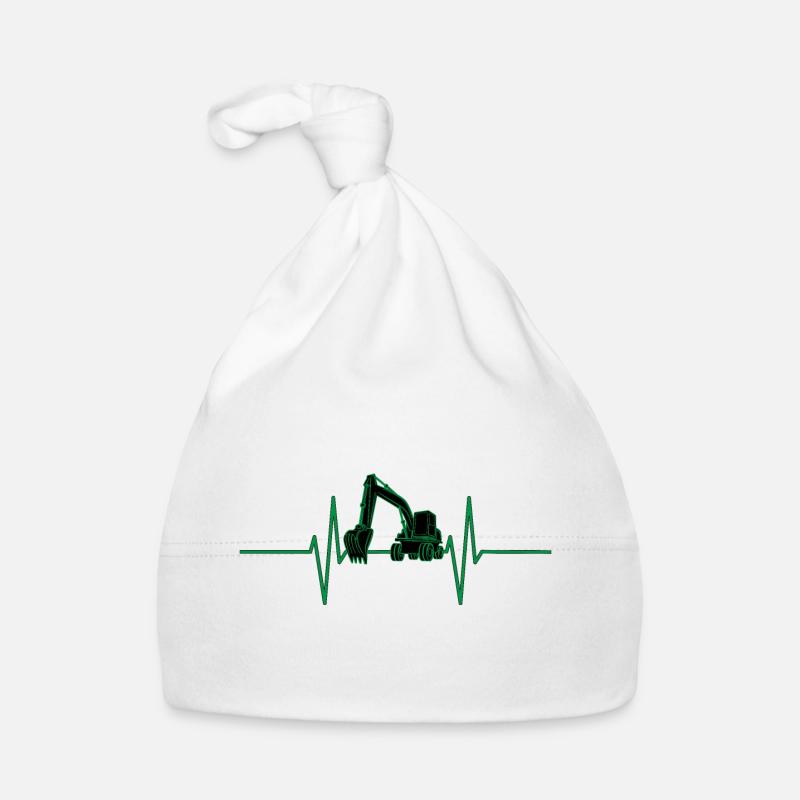 Heartbeat with excavator Organic Baby Cap