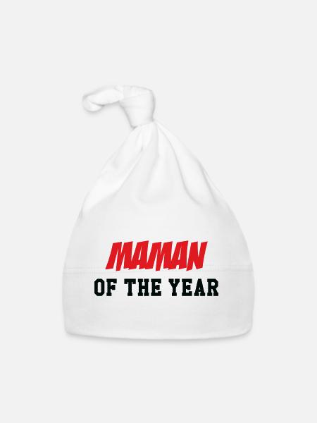 Mom of the Year - Mother's Day - Organic Baby Cap - white - Front