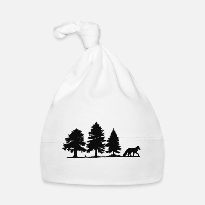 Forest Path Fox Silhouette Organic Baby Cap