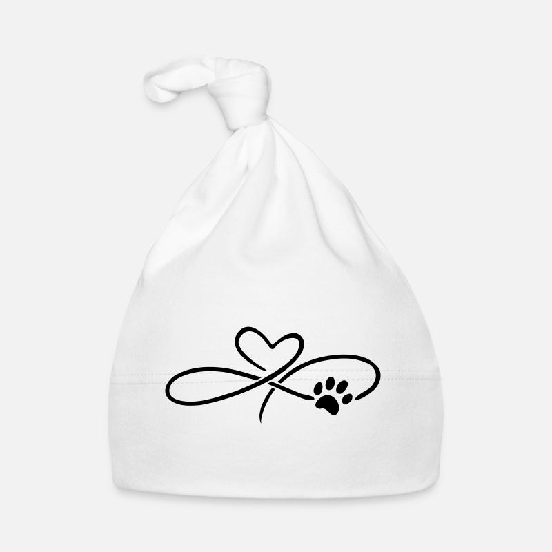Infinity Herz mit Pfote Katze Hund Baby Bio-Mütze