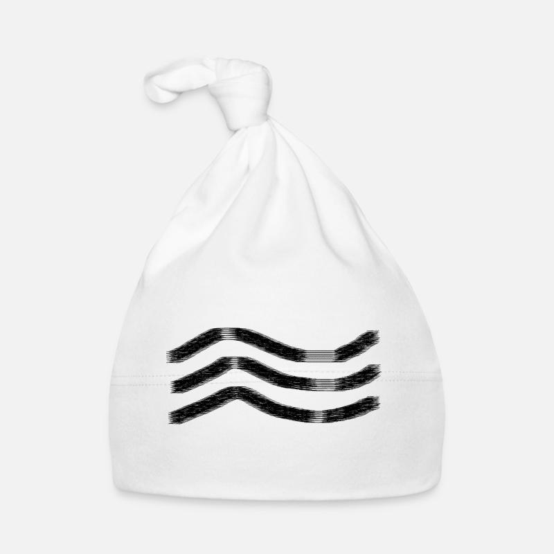 Ligne ondulée noire et blanche Bonnet bio Bébé