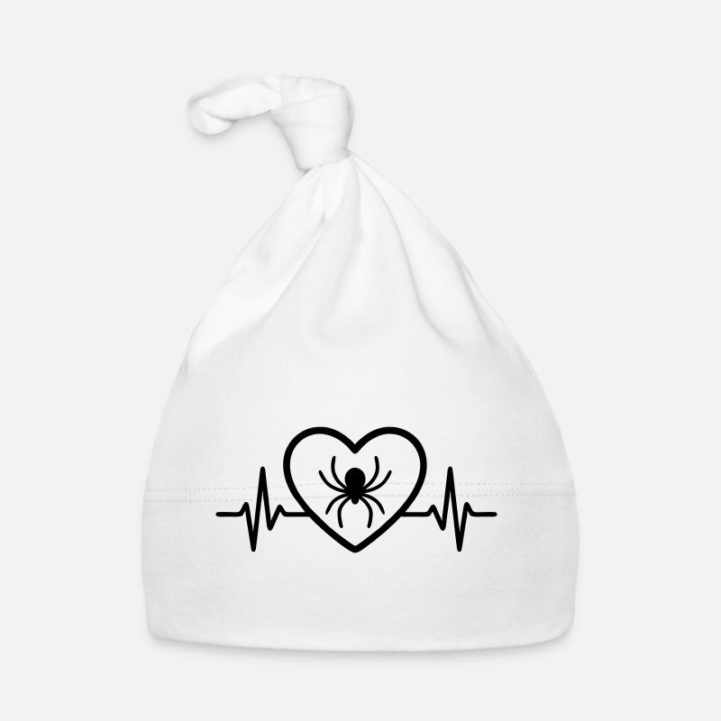 Spinne Halloween Herz Baby Bio-Mütze