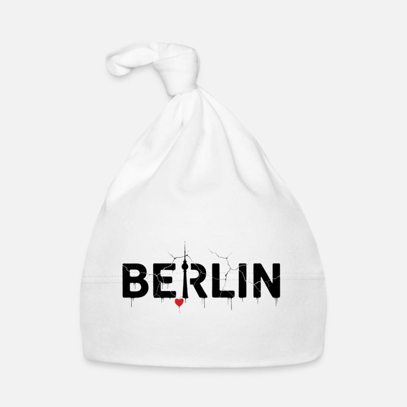 L’horizon de Berlin avec des éclairs et du cœur Bonnet bio Bébé