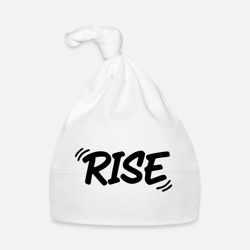 RISE | Motivierender Graffiti Schriftzug Baby Bio-Mütze