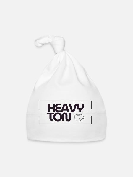 HeavyTon - Organic Baby Cap - white - Front
