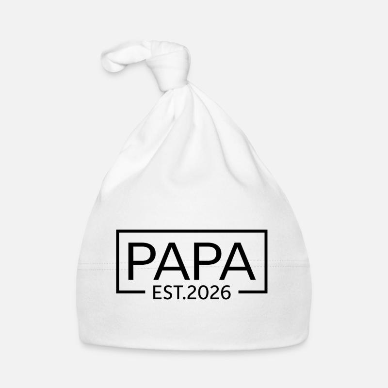 Papa 2026 Logo Werdender Papa 2026 Papa est 2026 Baby Bio-Mütze