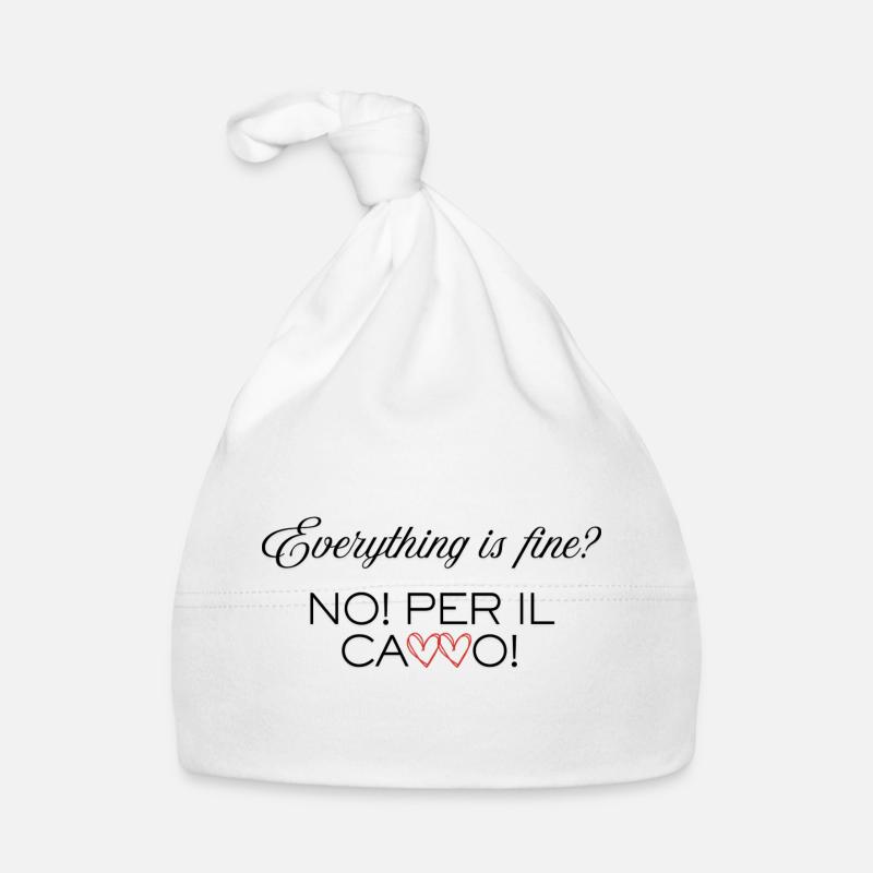 Everything_is_Fine - Organic Baby Cap - white
