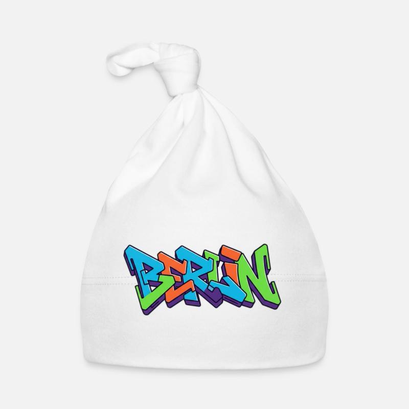 Berlin Streets Graffiti Colour Explosion - Organic Baby Cap - white