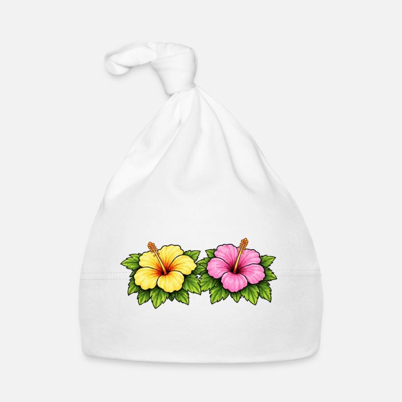Fleurs tropicales d’hibiscus Bonnet bio Bébé