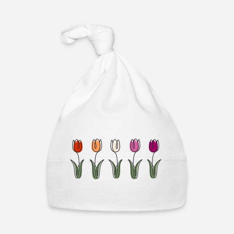 Tulpen in Farbvielfalt Blumendesign Baby Bio-Mütze