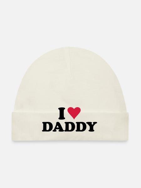 i love daddy - Organic Baby Cap - white - Front