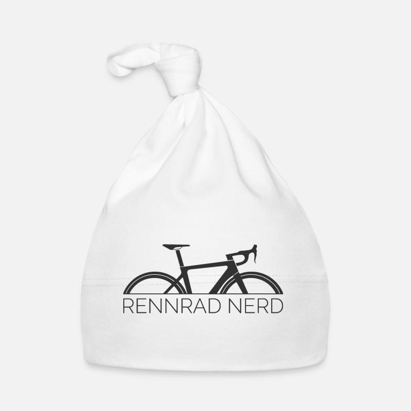 Vélo de route Nerd Vélo Stage Tour Logo Symbole de course - Bonnet bio Bébé - blanc